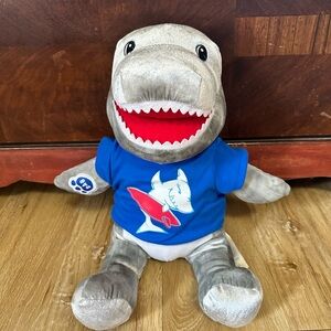 Build A Bear Toothy Gray Shark 15" Plush Surfboard Graphic T-Shirt Tee